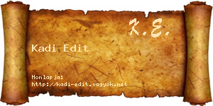Kadi Edit névjegykártya